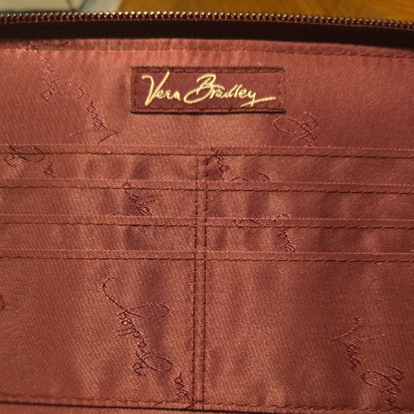 VERA BRADLEY MEDALLION TRAVEL WALLET BROWN TONES RETIRED 2006 - Picture 4 of 9